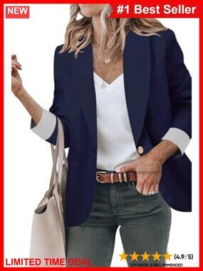 Women's Blazer Jacket Business Casual with Pockets